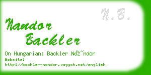 nandor backler business card